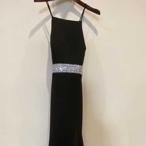 Black Embellished Trumpet Evening Gown Prom Dress